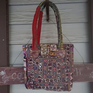 Artisan Banjara zari Boho  Embroidered bag Handmade Patchwork Repurposed